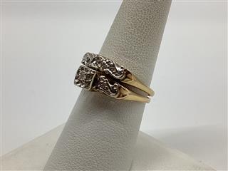 Lady's Diamond Solitaire Wedding Ring Set 14K Yellow Gold